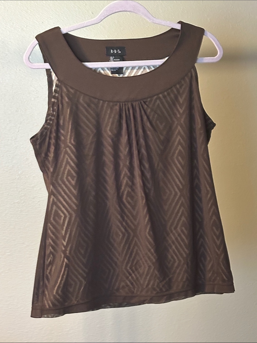 Rory Beca Brown Geometric-Print Sleeveless Camisole